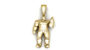 The Cosmic Conqueror Pendant 18K Gold Titan Figure with Infinity Gauntlet