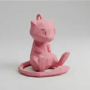 Low Poly Mew Keychain | #13