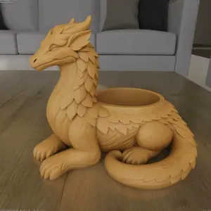 Fantasy Dragon Planter container 3D Print Model STL