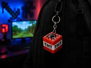 Minecraft TNT Keychain - Multicolor Print