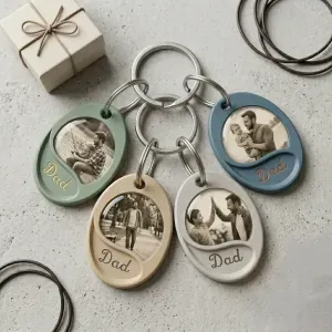 Dad Photo Keychain, Father's Day, Picture Holder Keychain