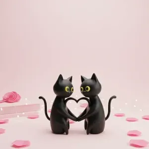 Cute cats Valentines Day Love
