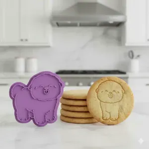 bichon cookie cutter stamp