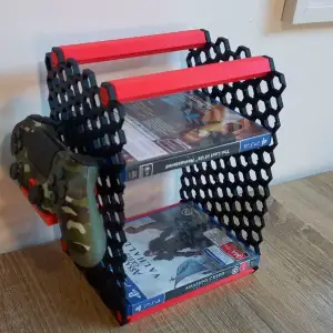 Custom videogame dvd stand with remote holder
