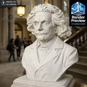 Albert Einstein Bust STL