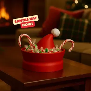 SANTA HAT BOWL / CANDY BOWL / CHRISTMAS DECOR BOWL
