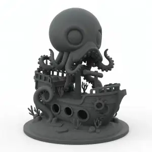 Giant Kraken Shipwreck – Aquarium Diorama