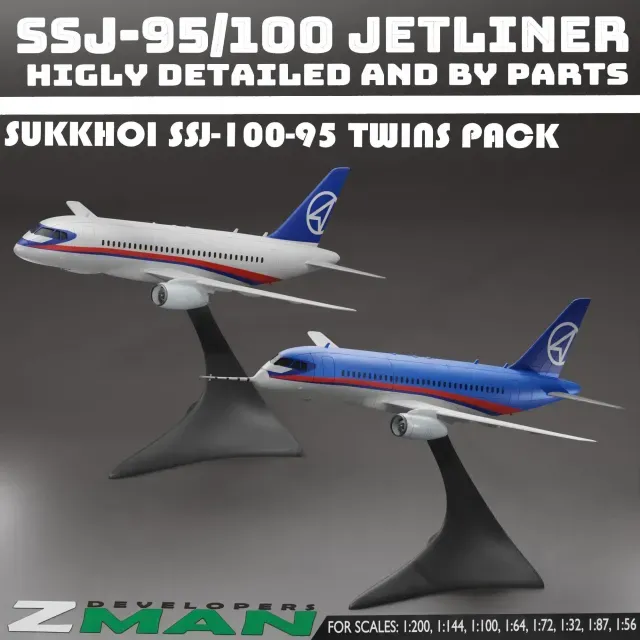 Sukkhoi Superjet 100-95 (8 in 1) v1 twins pack