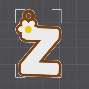 Z capital letter flower keychain