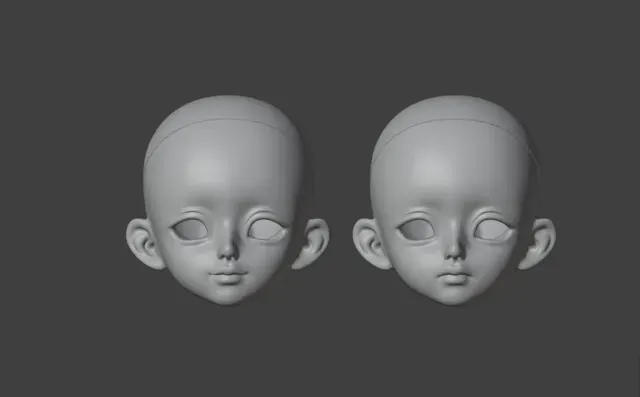BJD head cute doll face happy and unhappy — Фото 2 из 8
