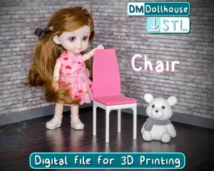 Modern Miniature Chair 1:12 scale for Dollhouses