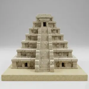 Golden Dune Pyramid – Ancient Desert Ruins Diorama