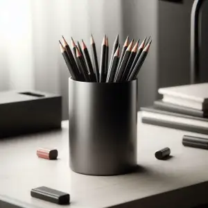 Minimalist Round Pencil Holder – Decorative Office Organizer