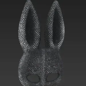 Textured Rabbit Mask Model Long Ear Fantasy STL for Cosplay