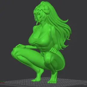 the girl squats