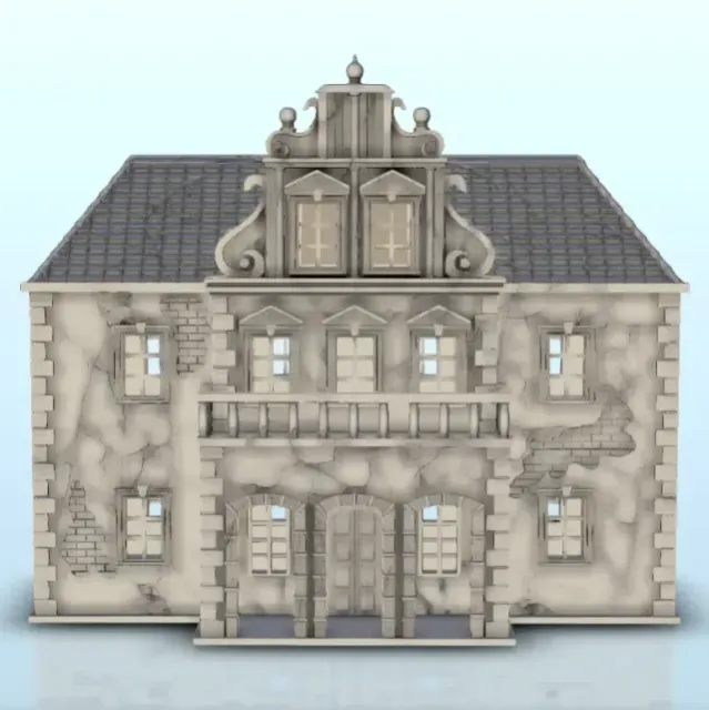 Baroque building 3 - terrain WW2 scenery modern miniatures — Image 5 of 9