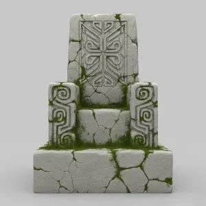 Forgotten Stone Throne – Ancient Temple Relic Diorama
