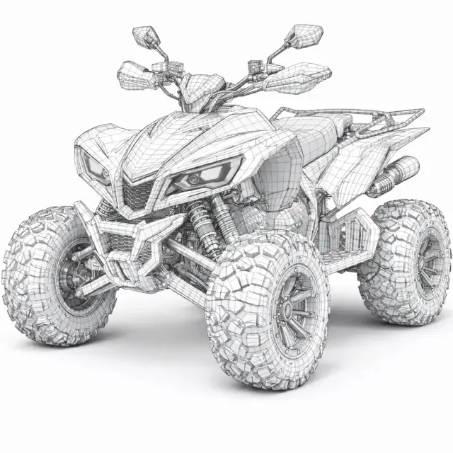 Futuristic Sport ATV Quad Bike Off-Road Vehicle 3D Model — Image 2 of 8