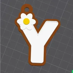 Y capital letter flower keychain
