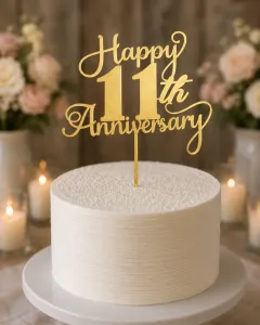 11th Anniversary Cake Topper