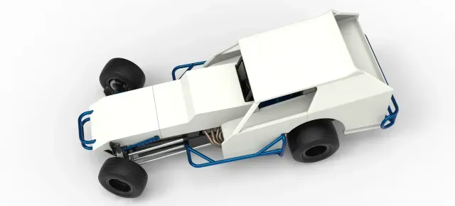 Vintage Dirt Modified stock car V8 while turning Scale 1:25 — Image 4 of 9