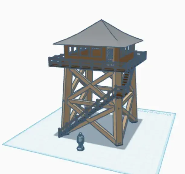 HO Scale (1:87) Fire Watch Tower (45.5 and 60 Feet Versions) — Image 2 of 8