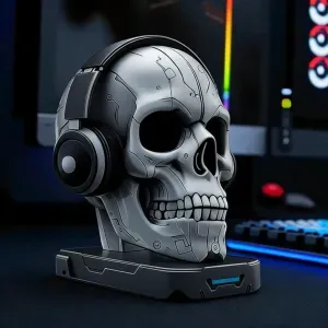 CyberPunk Skull Headphone Stand