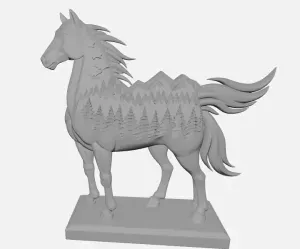 horse sculpted in rock