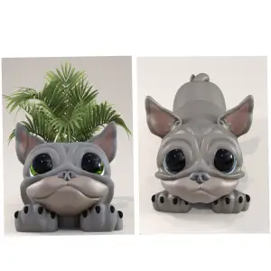 "JUNIOR" THE FRENCHIE -FLOWER POT / STATUETTE -2 DESIGNS