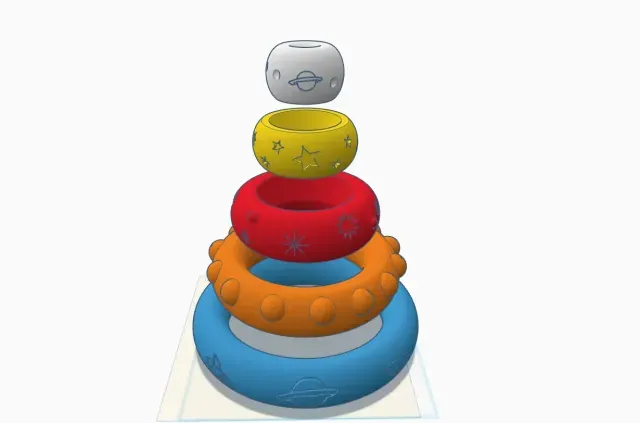 Saturn's (Tower) Rings Toy Puzzle for Kids — Image 7 of 9