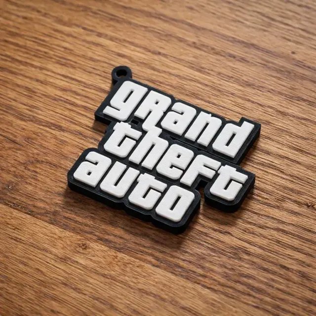 Grand Theft Auto logo keychain