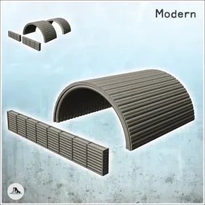 Set of accessories for modern military airbase with low wall