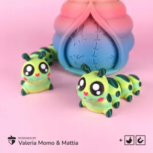 Cute Flexi Caterpillar (Toy, Keychain), Articulated