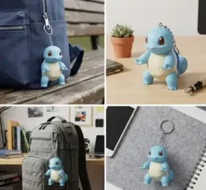 Cute Squirtle Chibi Keychain & Desk Figurine