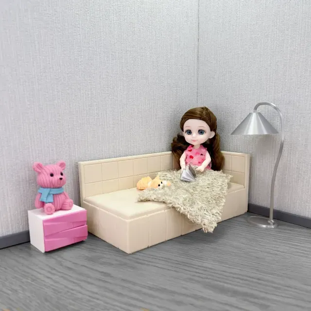 Miniature Corner Sofa Bed - 1:12 Scale Dollhouse Furniture — Фото 8 из 9