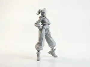 Street Chun Li Figurine Action Pose 3D Printable