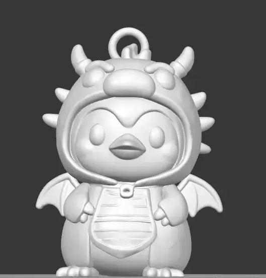 Cute Chibi Penguin in Dragon Costume Keychain & Toy — Фото 2 из 4