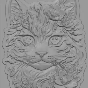 Cat - relief sculpture