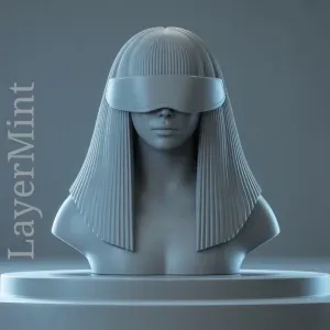 Cyber Egyptian Queen Bust - STL