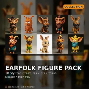 Earfolk Buddies — Whimsical Big-Ears Character Collection