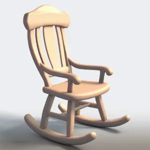 Vintage Rocking Chair - 3D Printable STL Model
