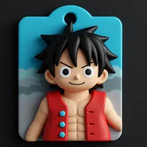 Monkey D. Luffy One Piece STL 3D Print | Keychain Anime 3MF