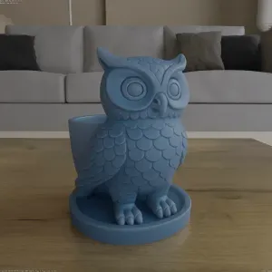 Cute Owl Planter Container 3D Model STL 3D print model