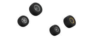 Wheel Set of Vintage Dirt late model Race car V4 Scale 1:25