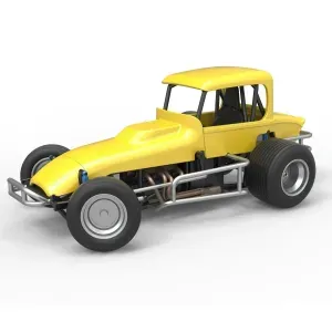 Vintage Sprint car while turning Version 2 Scale 1:25