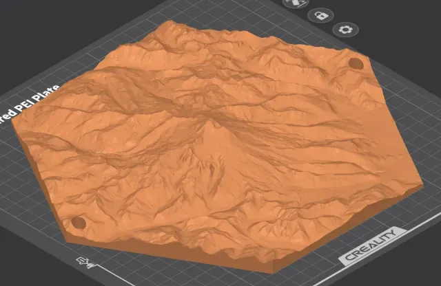 Mt Baker, Washington State, Topo Hex Tile