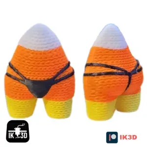KNITTED CANDY CORN WITH BOOTY AND G-STRING