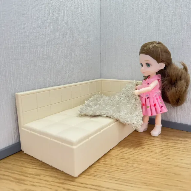 Miniature Corner Sofa Bed - 1:12 Scale Dollhouse Furniture — Фото 4 из 9