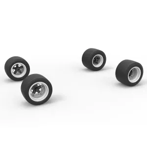 Wheel set of Asphalt Supermodified stock car V2 Scale 1:25