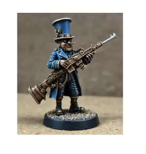 Steampunk Stylized Dwarf Gunslinger Tabletop Miniature